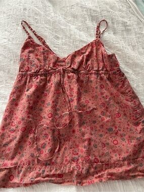 GAP Coral Smocked Sleeveless Top